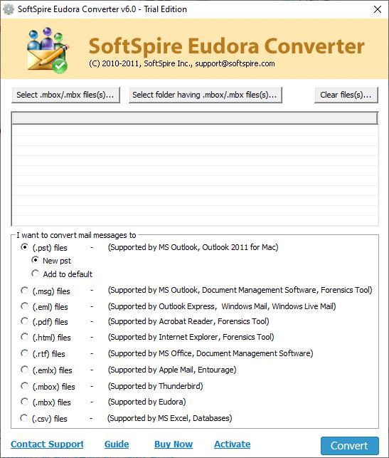 SoftSpire Eudora Converter下载,文档转换,格式转换